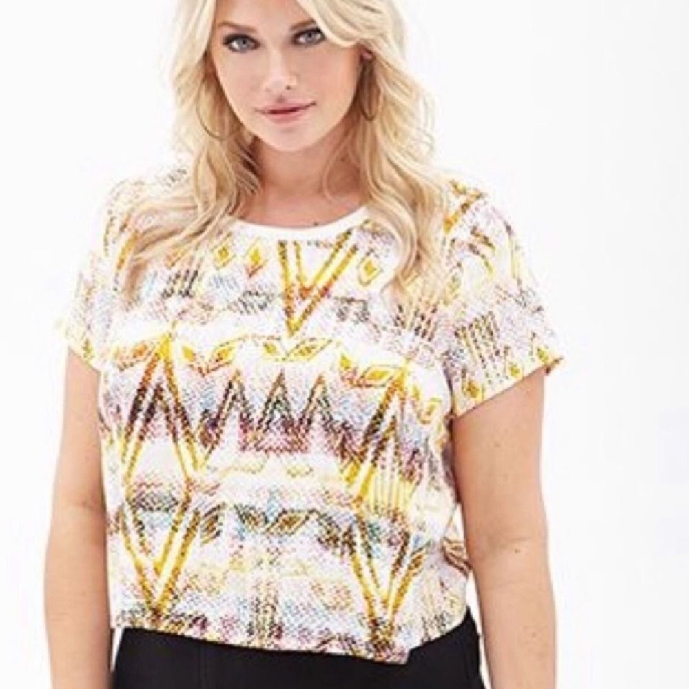 Forever 21 Plus Snake Print Crop Top